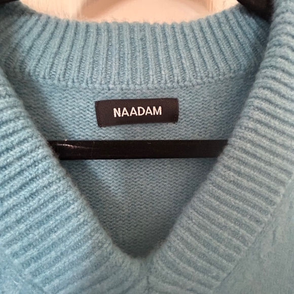 NAADAM Blue V-Neck Sweater - Picture 7 of 9